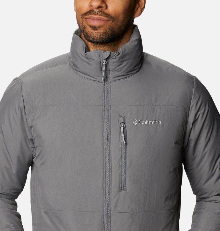 Men's Columbia Grand Wall Insulated Jackets Dark Grey | CA-R5AC8