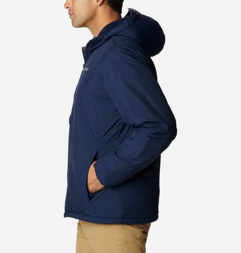 Men's Columbia Grand Wall Sherpa Jackets Navy | CA-I61A3