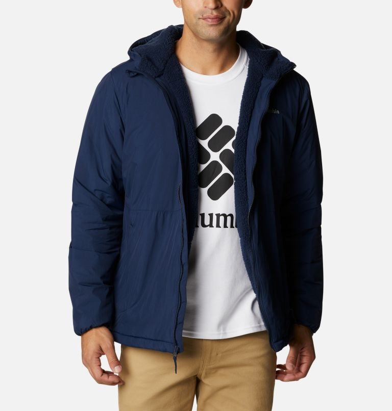 Men\'s Columbia Grand Wall Sherpa Jackets Navy | CA-I61A3