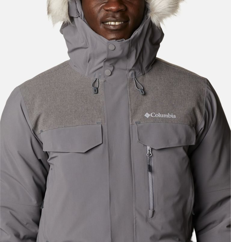 Men's Columbia Great Bend 780 TurboDown Parka Jackets Dark Grey | CA-KC164