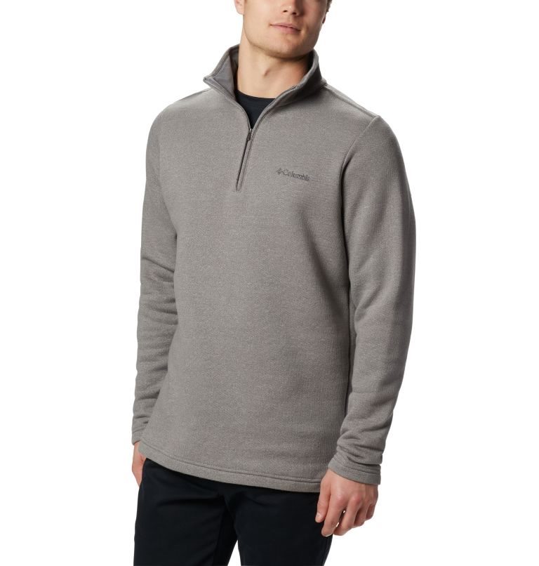 Men\'s Columbia Great Hart Mountain III Half Zip Sweatshirts Grey | CA-E4A36