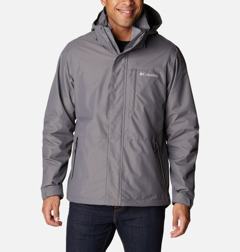 Men\'s Columbia Gulfport Interchange Jackets Dark Grey | CA-L8A45