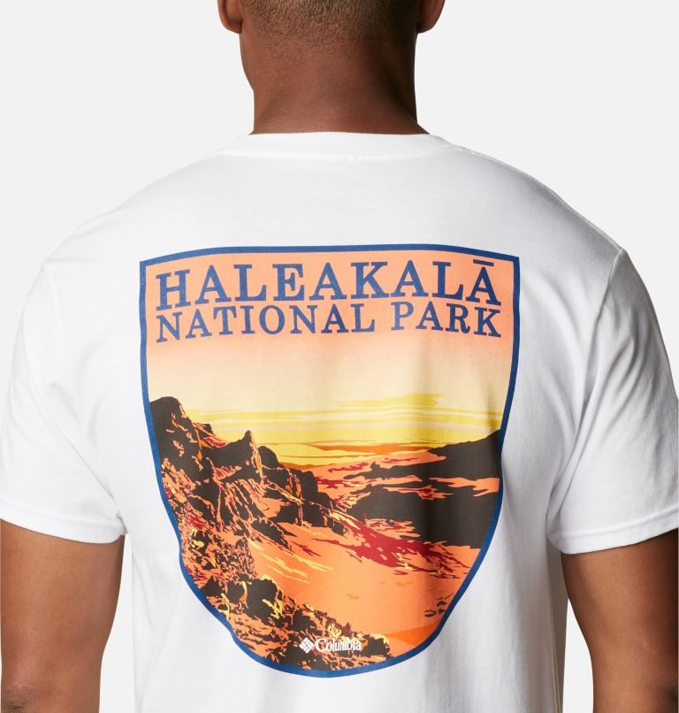 Men's Columbia Haleakala National Park T Shirts White | CA-X06L1