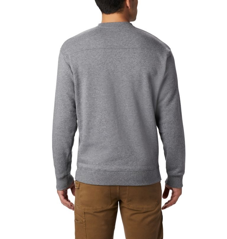 Men's Columbia Hart Mountain II Crew Sweatshirts Grey | CA-O365C