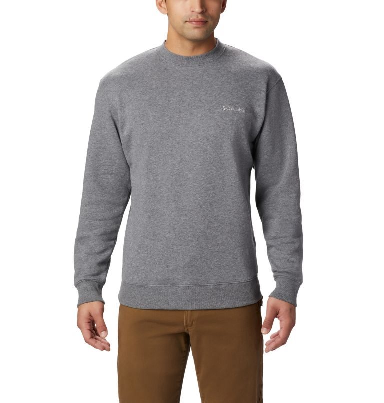 Men\'s Columbia Hart Mountain II Crew Sweatshirts Grey | CA-O365C