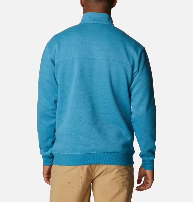 Men's Columbia Hart Mountain II Half Zip Sweatshirts Turquoise | CA-K3CLA