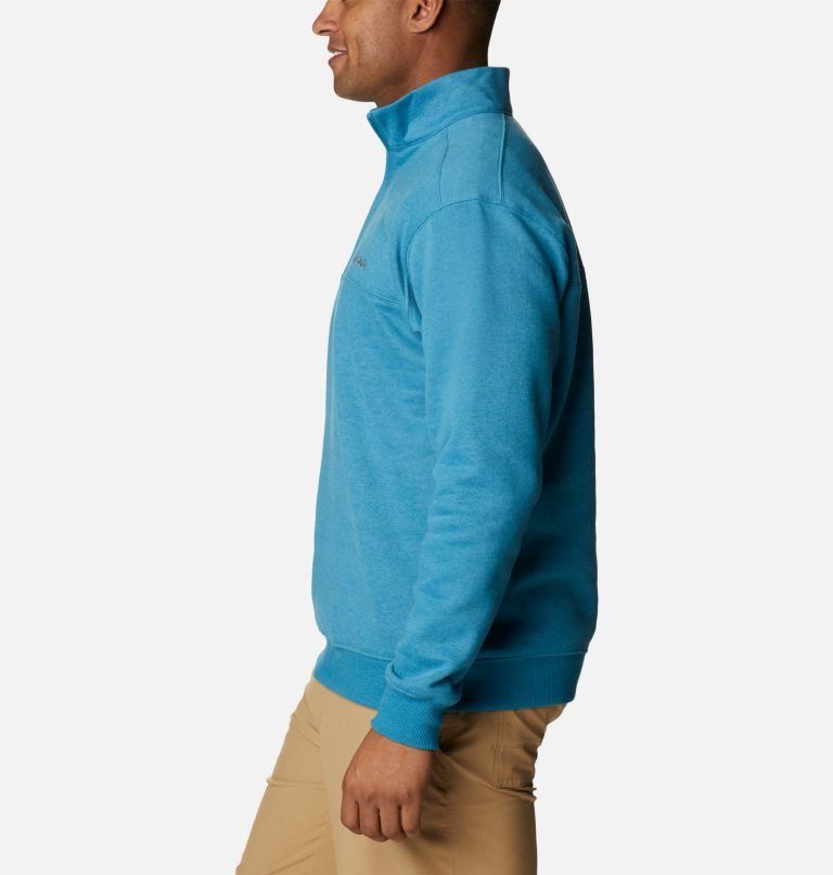 Men's Columbia Hart Mountain II Half Zip Sweatshirts Turquoise | CA-K3CLA