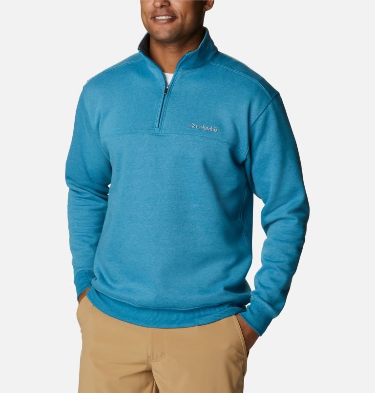 Men's Columbia Hart Mountain II Half Zip Sweatshirts Turquoise | CA-K3CLA