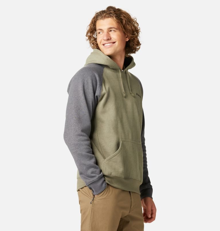 Men's Columbia Hart Mountain II Hoodie Olive / Grey | CA-J63AL