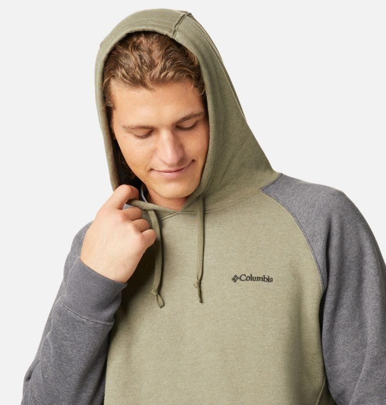 Men's Columbia Hart Mountain II Hoodie Olive / Grey | CA-J63AL