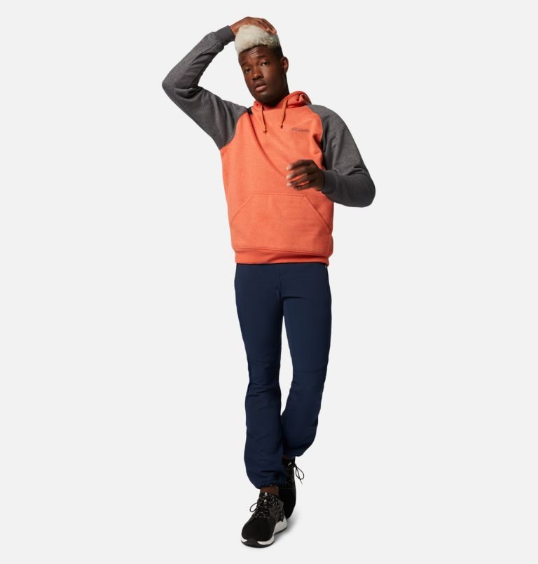 Men's Columbia Hart Mountain II Hoodie Orange / Grey | CA-Q018L