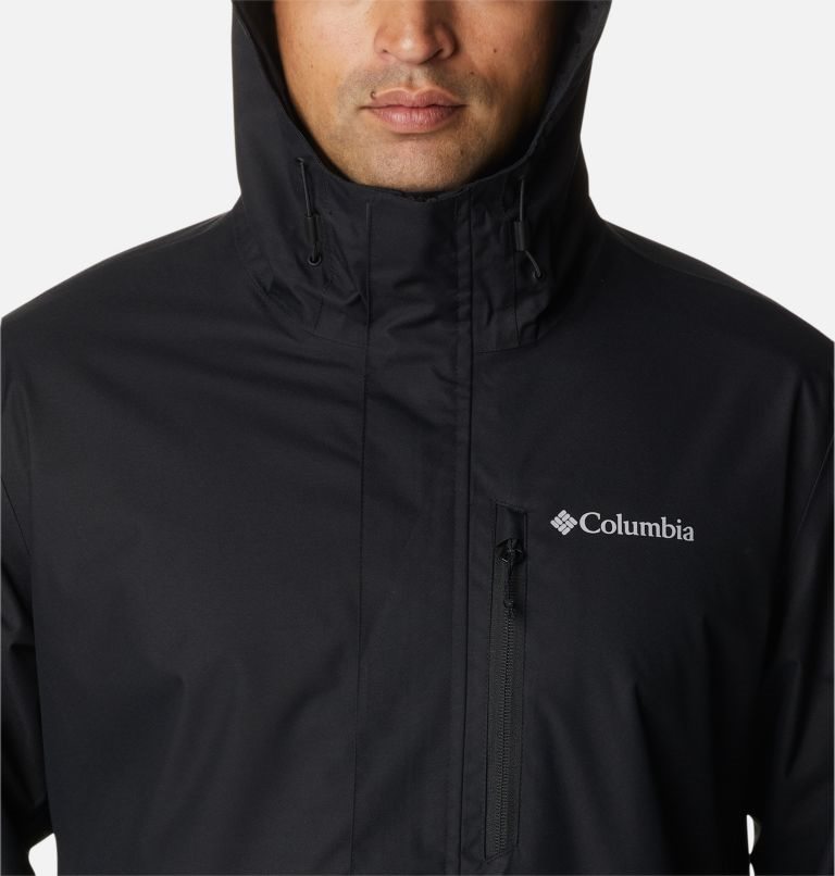 Men's Columbia Hikebound Rain Jackets Black | CA-A58C6