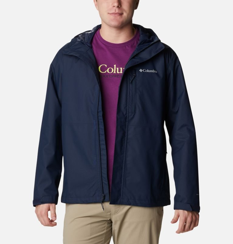 Men's Columbia Hikebound Rain Jackets Navy | CA-VC015