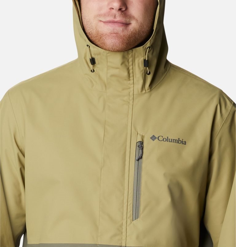 Men's Columbia Hikebound Rain Jackets Olive | CA-BAC68