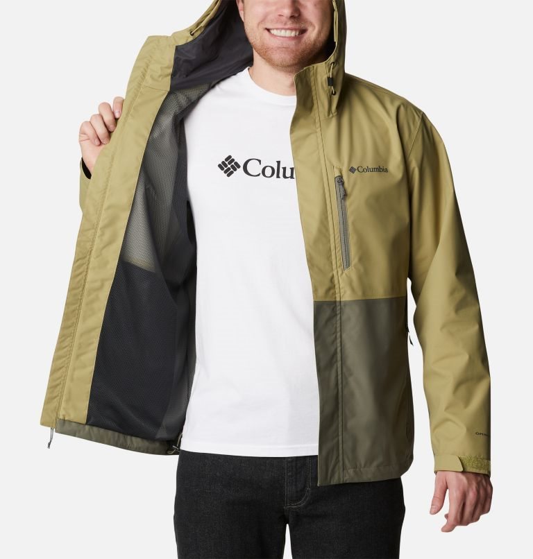 Men's Columbia Hikebound Rain Jackets Olive | CA-BAC68