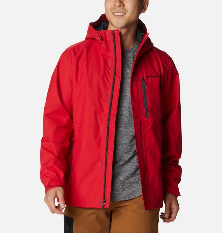 Men's Columbia Hikebound Rain Jackets Red | CA-T6A50