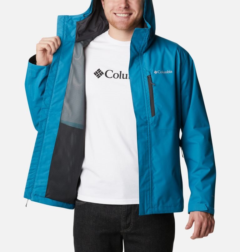 Men's Columbia Hikebound Rain Jackets Turquoise | CA-R6418