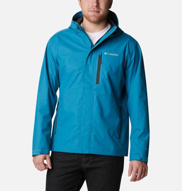 Men\'s Columbia Hikebound Rain Jackets Turquoise | CA-R6418