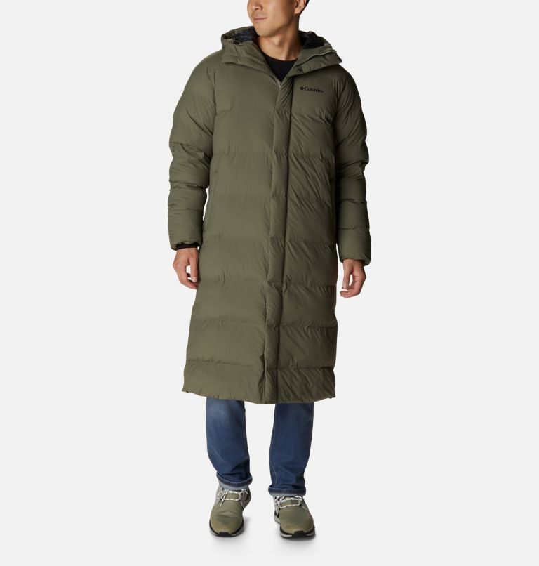 Men's Columbia Hunters Drive Long Parka Jackets Olive | CA-FA410