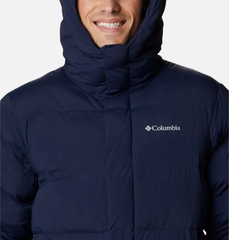 Men's Columbia Hunters Drive Long Parka Jackets Navy | CA-N54A1