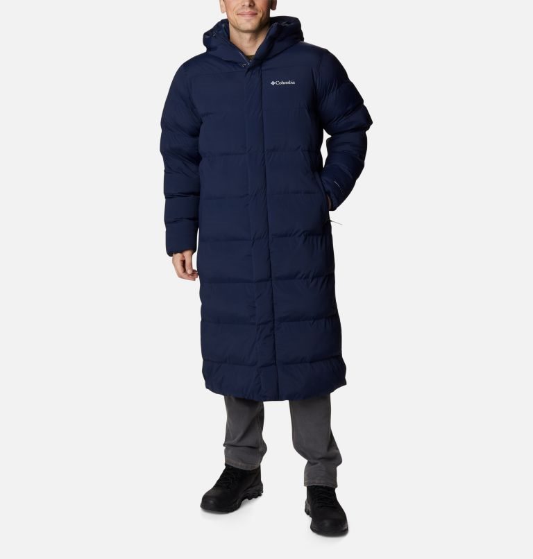 Men's Columbia Hunters Drive Long Parka Jackets Navy | CA-N54A1