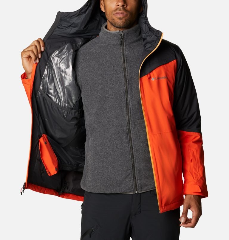 Men's Columbia Iceberg Point Jackets Black / Orange | CA-Q163L