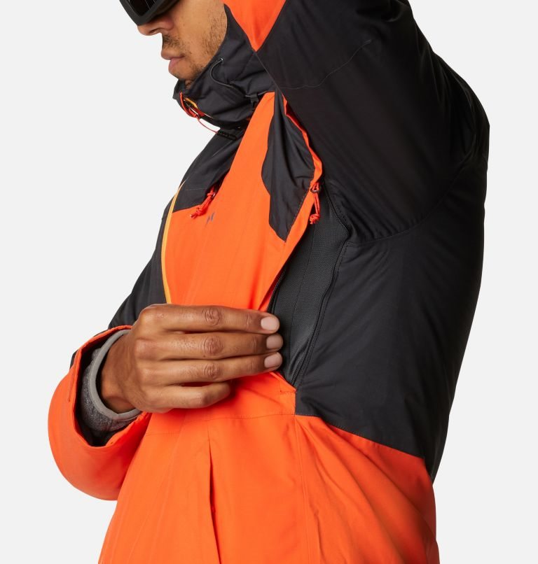 Men's Columbia Iceberg Point Jackets Black / Orange | CA-Q163L