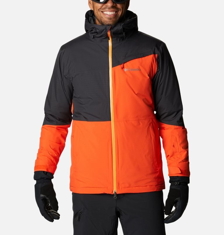 Men\'s Columbia Iceberg Point Jackets Black / Orange | CA-Q163L