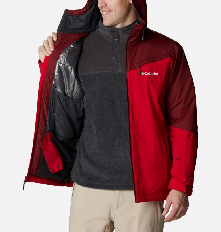 Men's Columbia Iceberg Point Jackets Red | CA-N8364