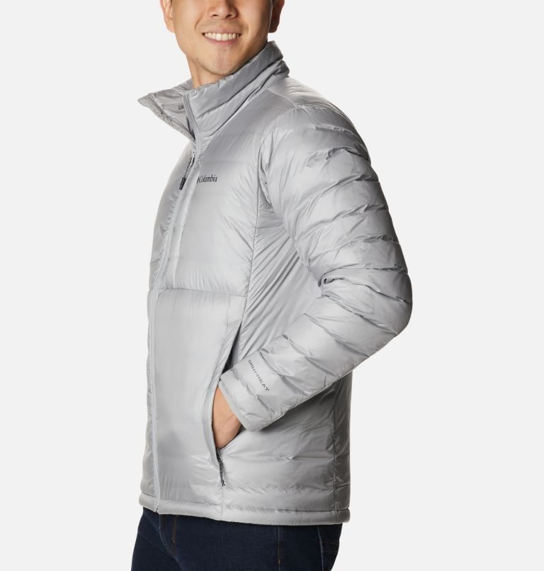 Men's Columbia Infinity Summit Omni-Heat Infinity Double Wall Down Jackets Light Grey | CA-C315L