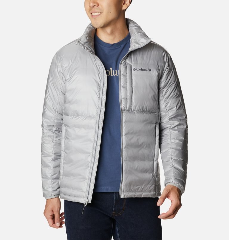 Men's Columbia Infinity Summit Omni-Heat Infinity Double Wall Down Jackets Light Grey | CA-C315L