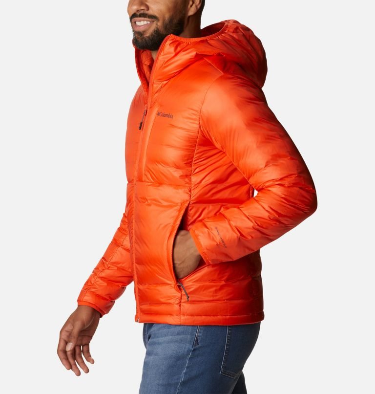 Men's Columbia Infinity Summit Omni-Heat Infinity Double Wall Hooded Down Jackets Orange | CA-D6145