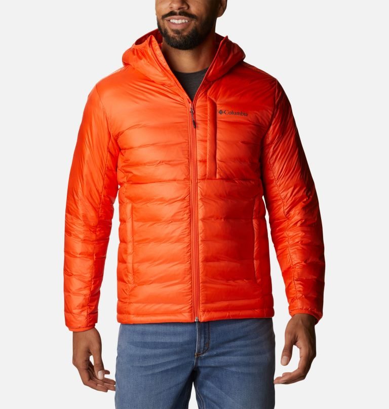 Men\'s Columbia Infinity Summit Omni-Heat Infinity Double Wall Hooded Down Jackets Orange | CA-D6145