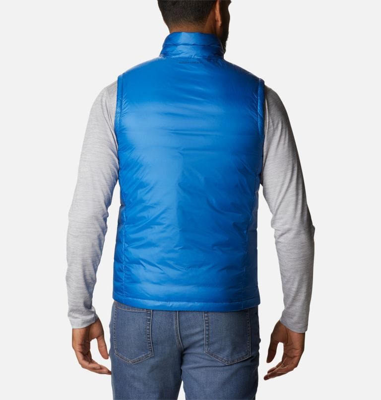 Men's Columbia Infinity Summit Omni-Heat Infinity Double Wall Down Vest Blue | CA-F406C