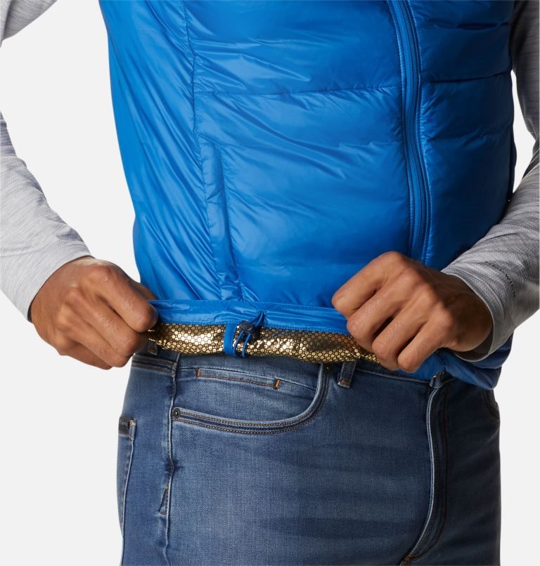 Men's Columbia Infinity Summit Omni-Heat Infinity Double Wall Down Vest Blue | CA-F406C