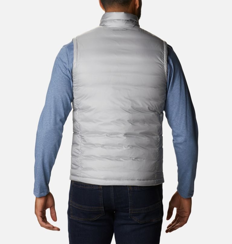 Men's Columbia Infinity Summit Omni-Heat Infinity Double Wall Down Vest Light Grey | CA-M06L5