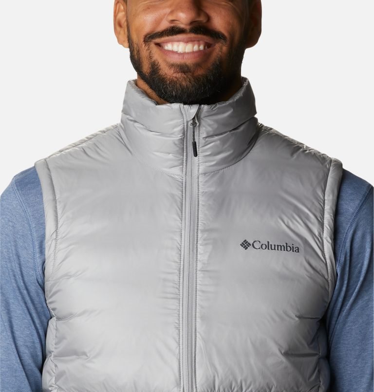 Men's Columbia Infinity Summit Omni-Heat Infinity Double Wall Down Vest Light Grey | CA-M06L5