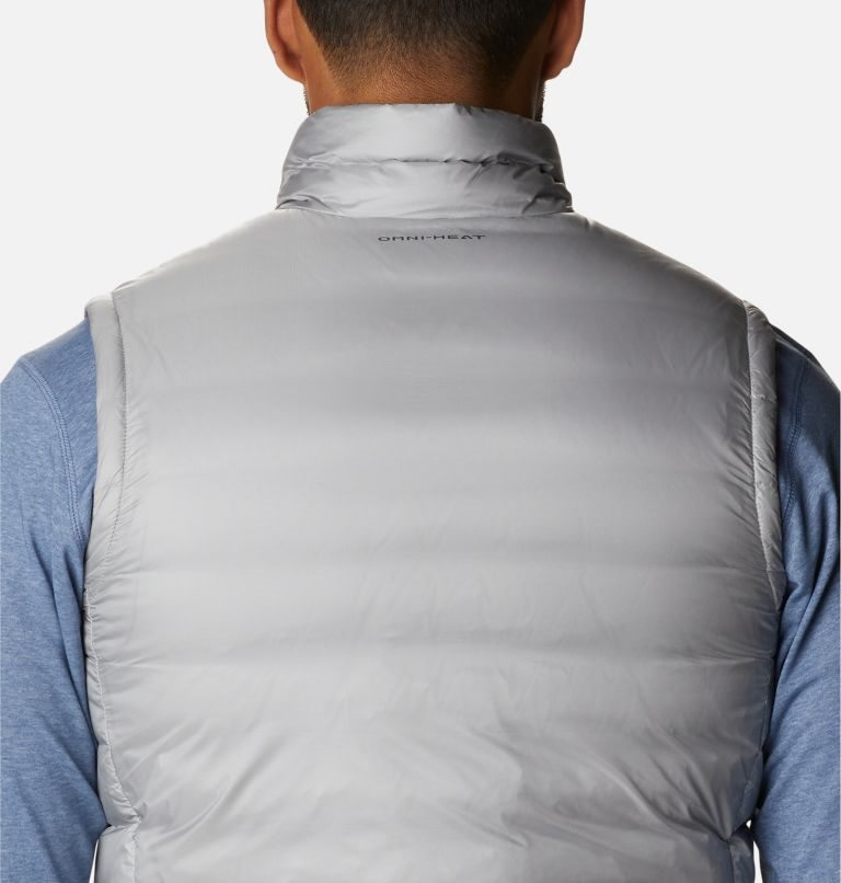 Men's Columbia Infinity Summit Omni-Heat Infinity Double Wall Down Vest Light Grey | CA-M06L5