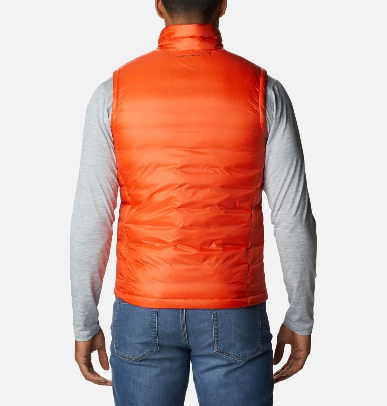 Men's Columbia Infinity Summit Omni-Heat Infinity Double Wall Down Vest Orange | CA-S6381