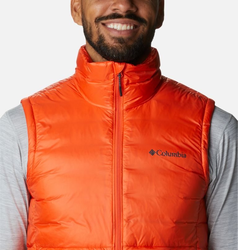 Men's Columbia Infinity Summit Omni-Heat Infinity Double Wall Down Vest Orange | CA-S6381