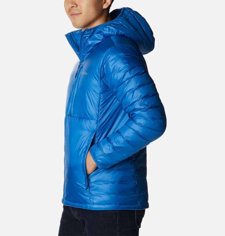 Men's Columbia Infinity Summit Omni-Heat Infinity Double Wall Hooded Down Jackets Blue | CA-Z16C4