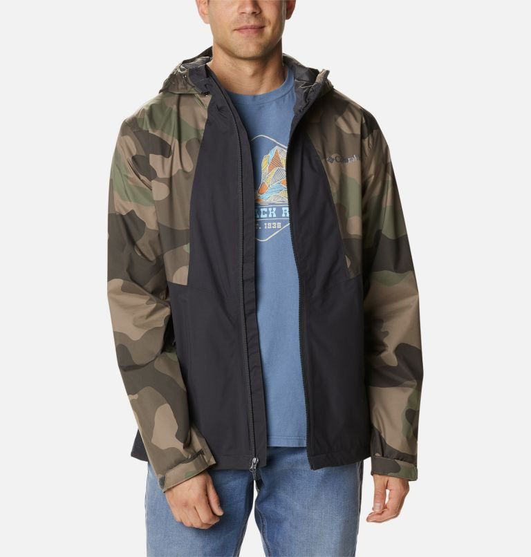 Men's Columbia Inner Limits II Rain Jackets Camo | CA-W04AL