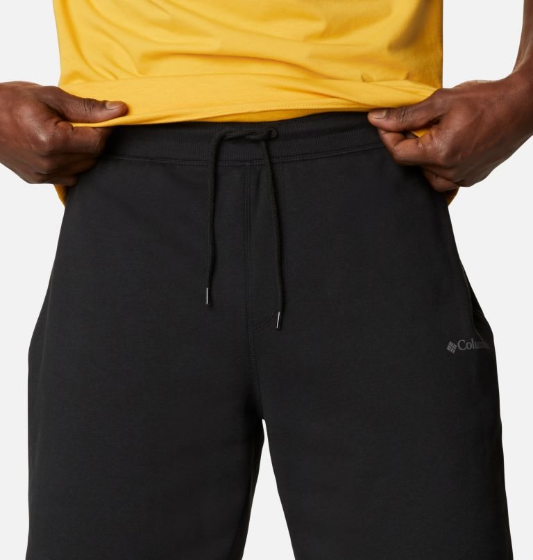 Men's Columbia Logo Fleece Shorts Black | CA-VA3LC