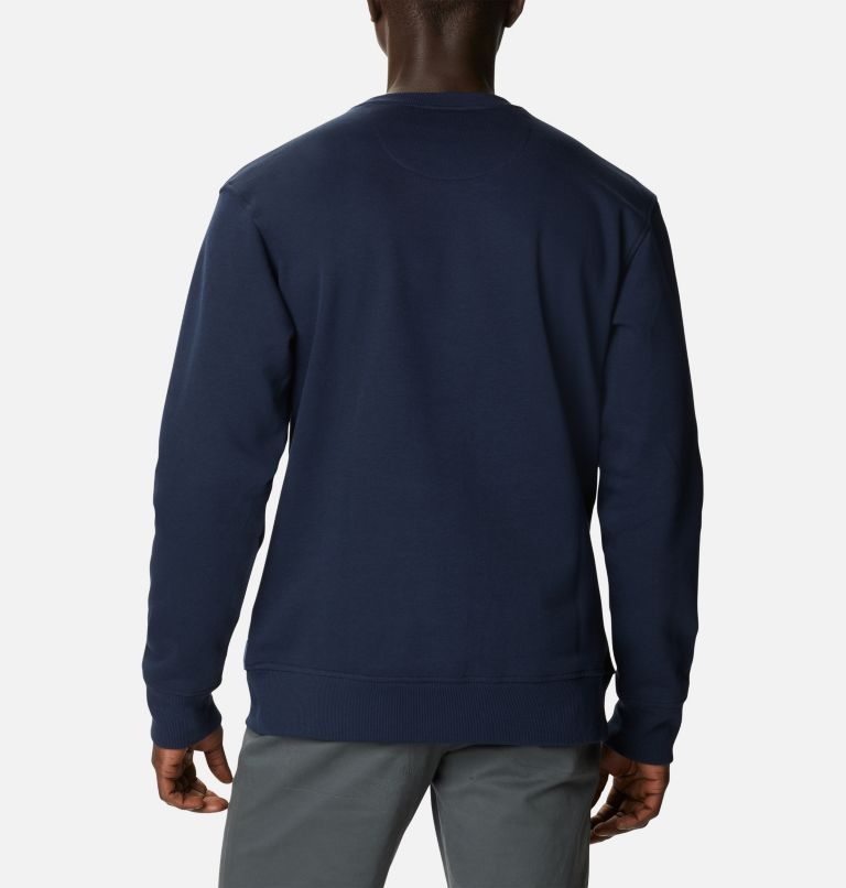 Men's Columbia Minam River Crew Sweatshirts Navy | CA-JA081