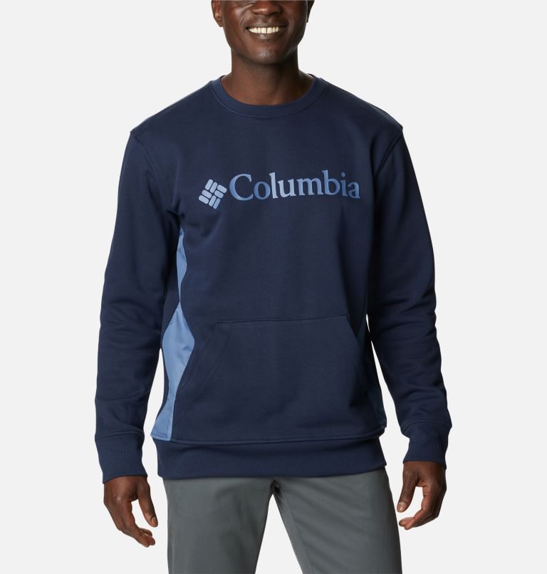 Men\'s Columbia Minam River Crew Sweatshirts Navy | CA-JA081