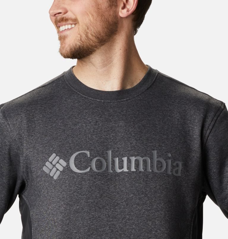 Men's Columbia Minam River Crew Sweatshirts Black | CA-N5C61