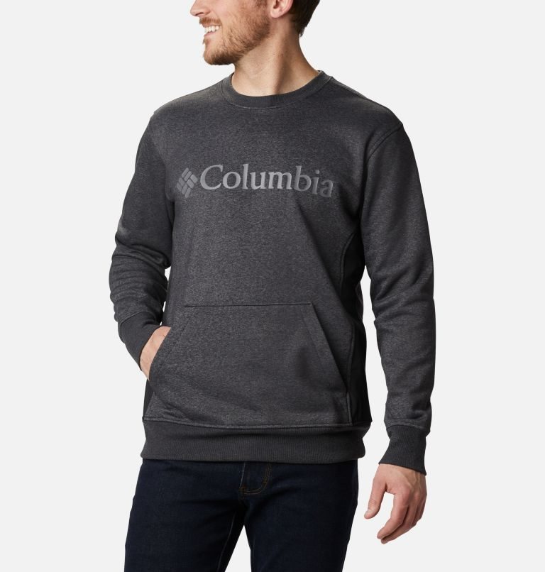 Men\'s Columbia Minam River Crew Sweatshirts Black | CA-N5C61