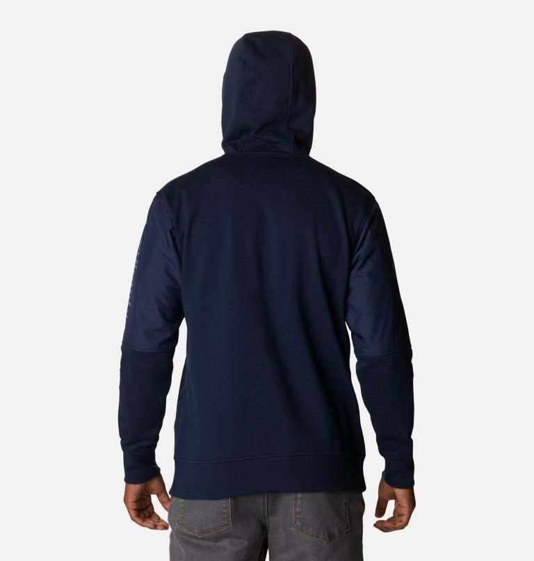 Men's Columbia Minam River Pullover Hoodie Navy | CA-Q6C08