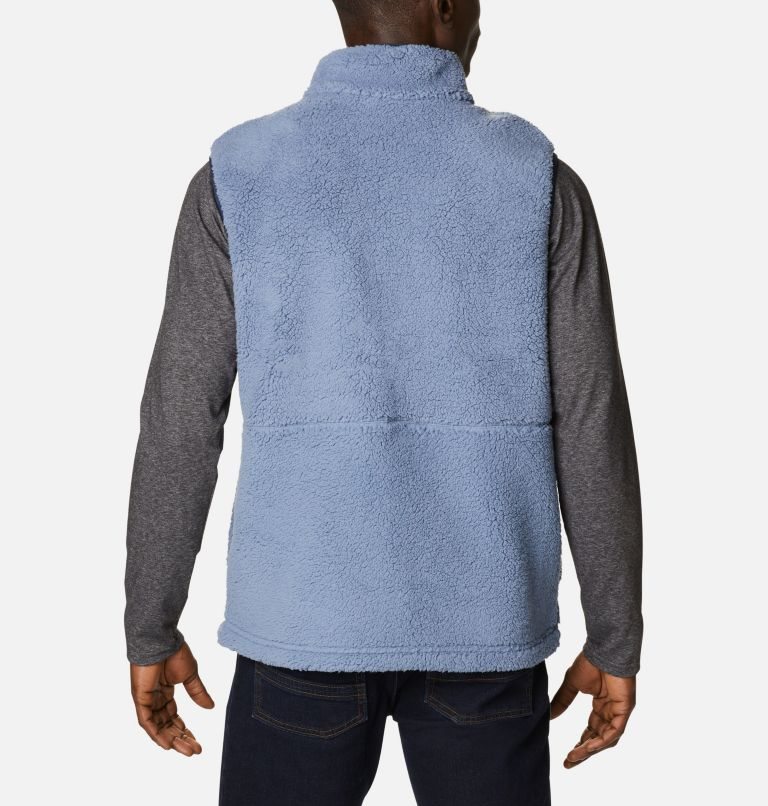 Men's Columbia Mountainside Sherpa Fleece Vest Blue | CA-F3680