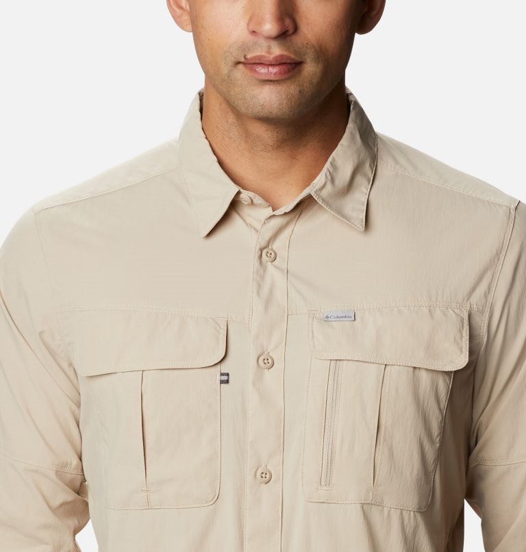 Men's Columbia Newton Ridge Long Sleeve Shirts Cream | CA-F4L60